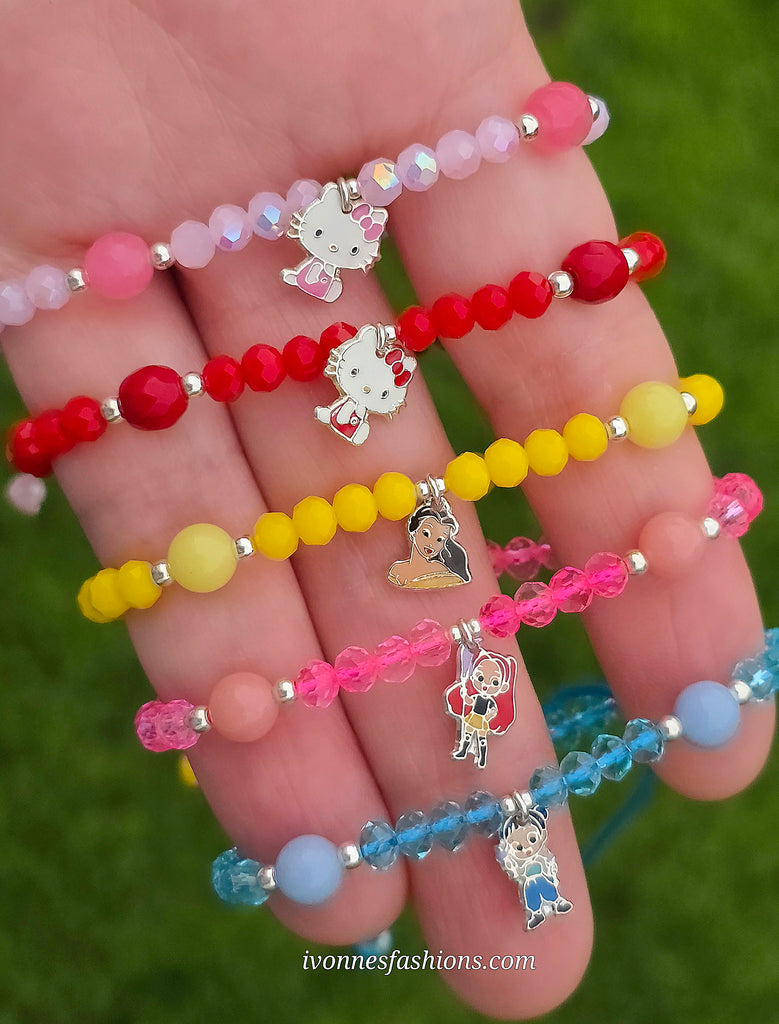 .925 Sterling silver with crystals adjustable girl bracelets