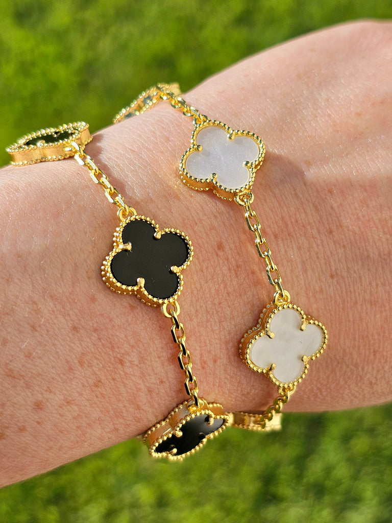 18k gold plated clover bracelets