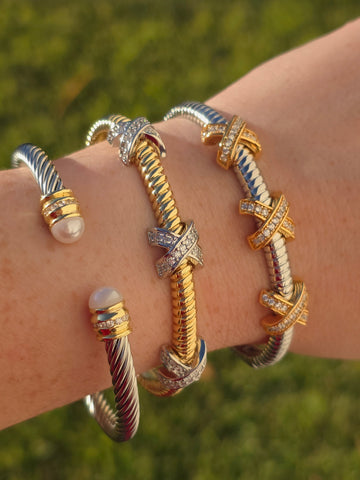 Stainless steel inspired bangle bracelets