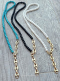 18k gold plated 36in long natural stones necklaces
