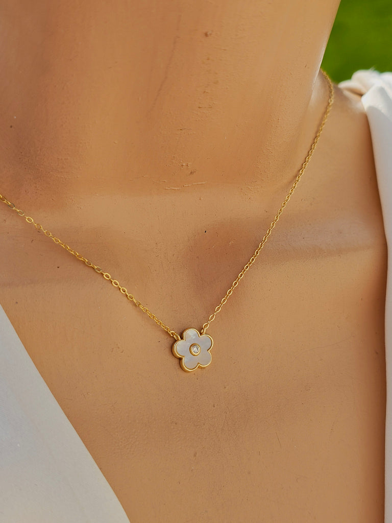 .925 Sterling silver seashell flower necklaces
