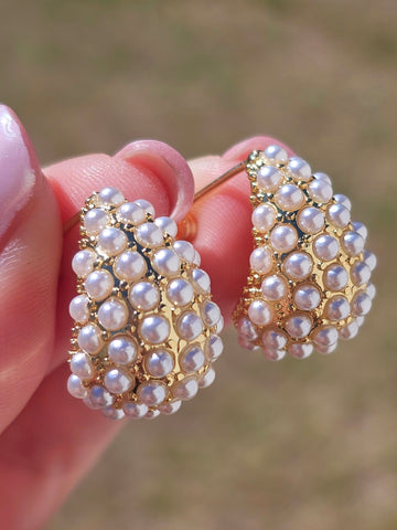 18k gold plated pearl drop earrings