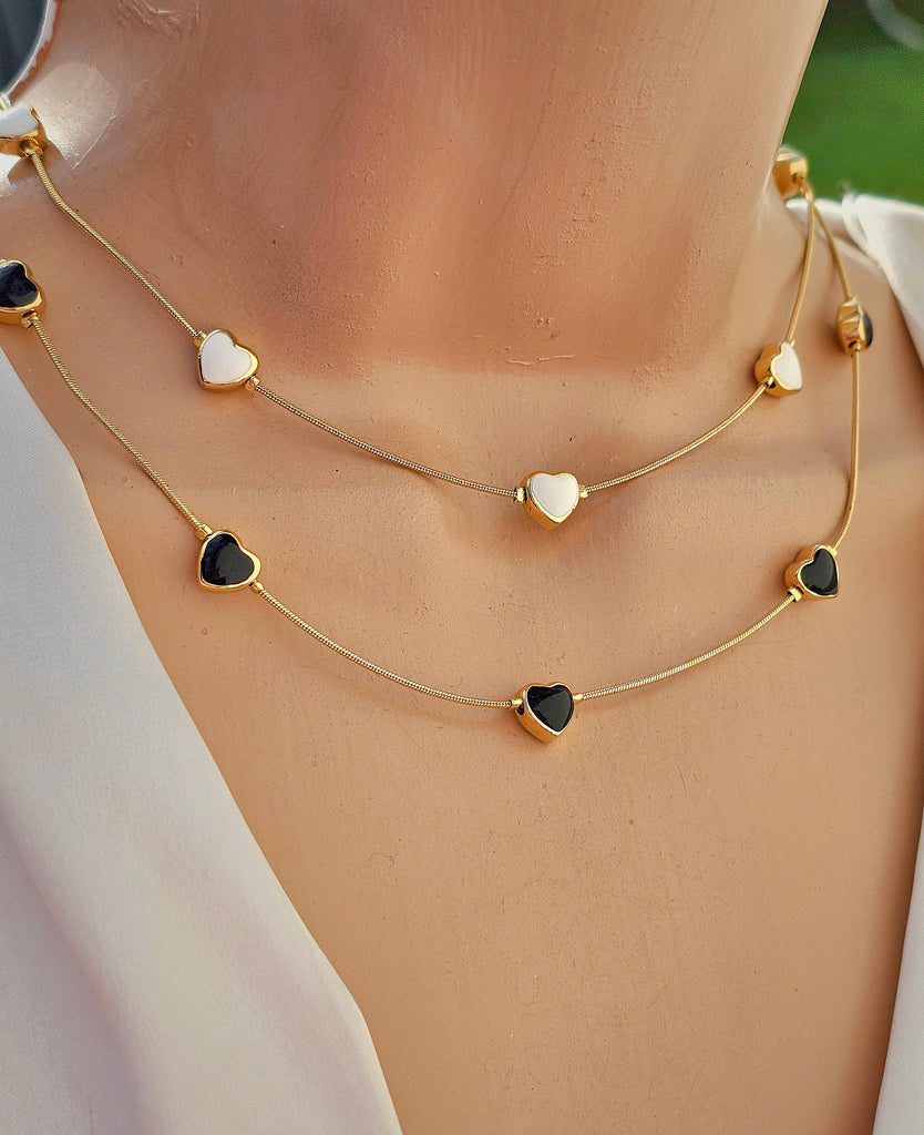 18k gold plated hearts necklaces
