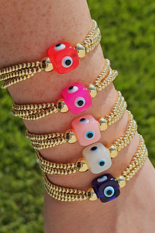 18k gold plated evil eye bracelets