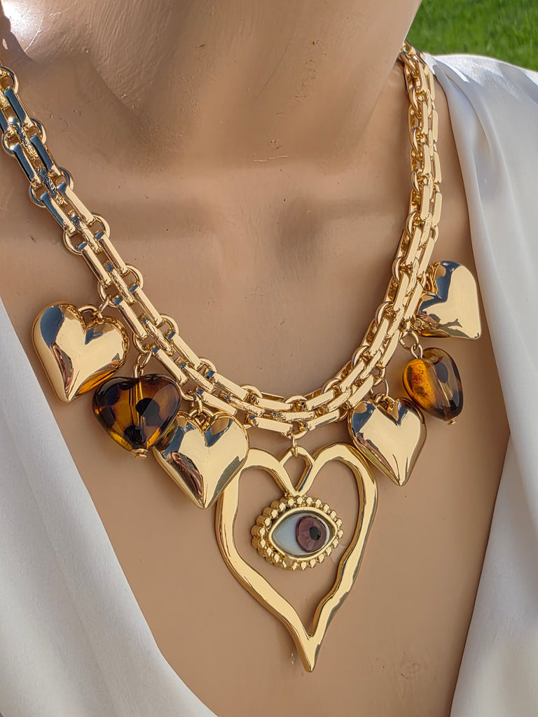 18k gold plated evil eye necklaces