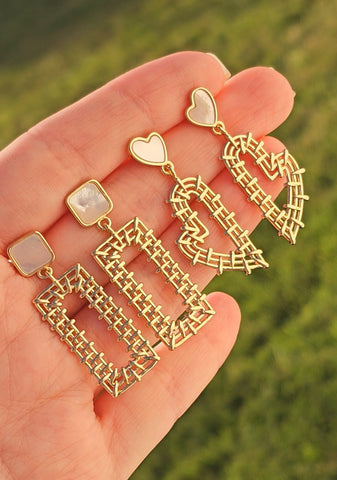 18k gold plated dangling earrings