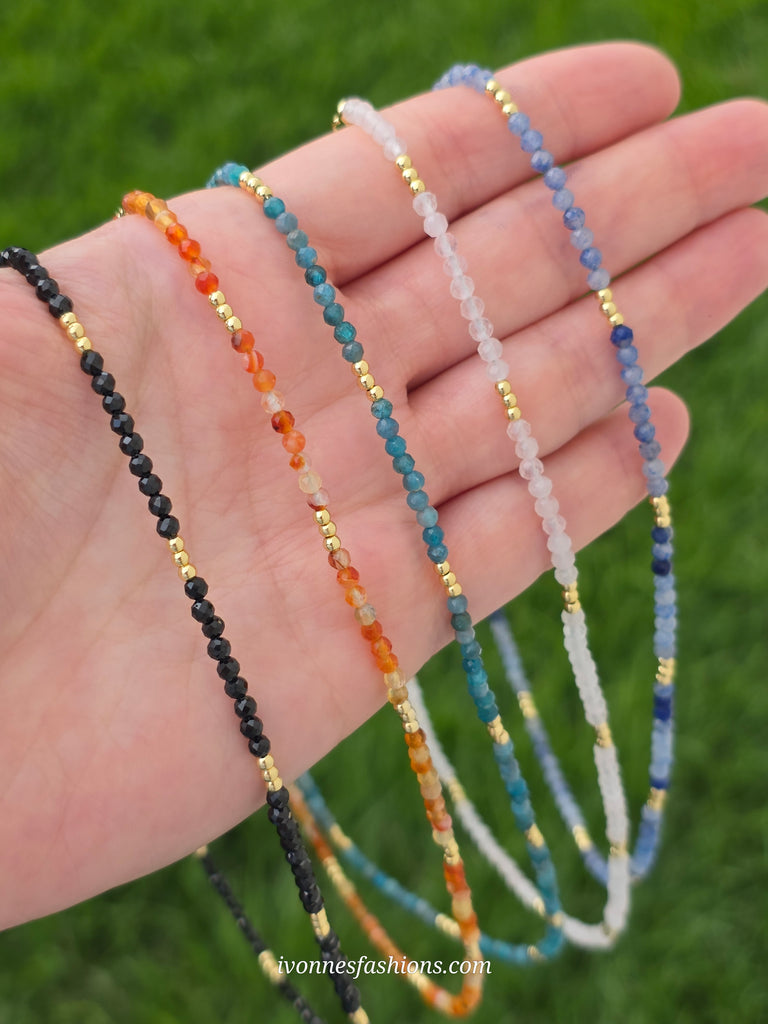 18k gold plated natural stones necklaces