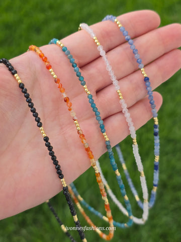 18k gold plated natural stones necklaces