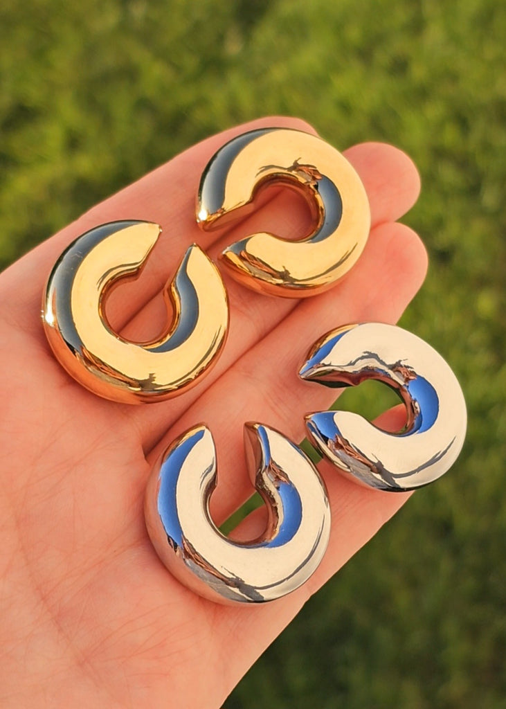 18k gold plated minimalist cuff earrings (2pc)