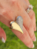 18k gold plated CZ & heart ring