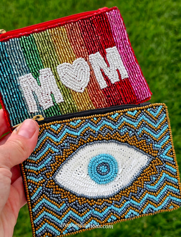Fashion seed beads wallet / coin purse
