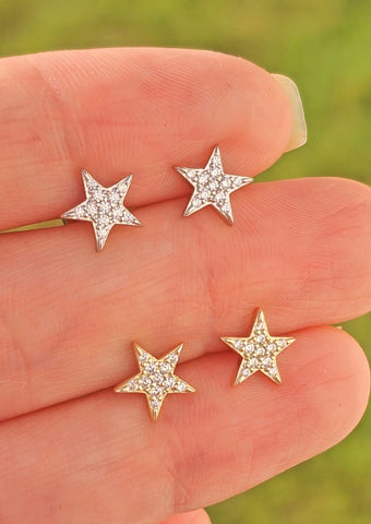 .925 Sterling silver stars earrings