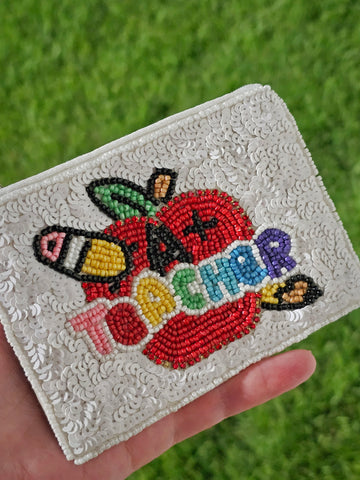 Fashion seed beads coin purse
