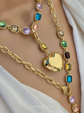 18k gold plated Multicolor Crystal necklaces
