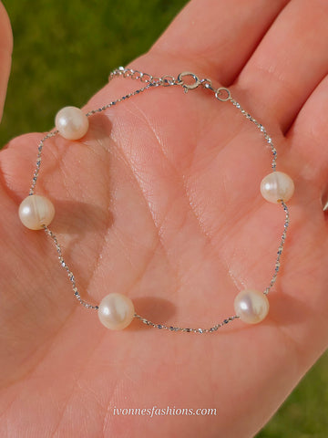 .925 Sterling silver and pearls bracelet