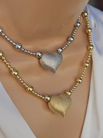 18k gold plated heart necklace