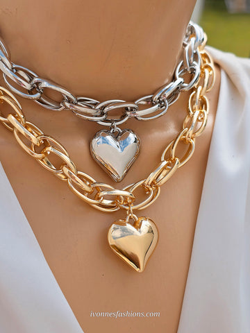 18k gold plated heart necklaces