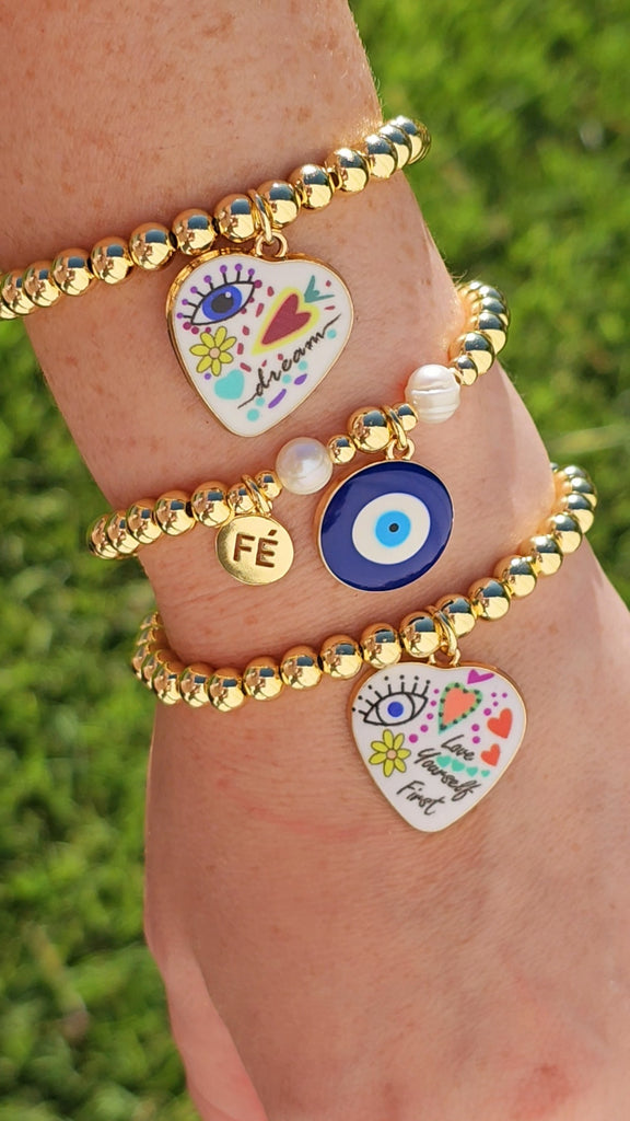 18k gold plated evil eye bracelets