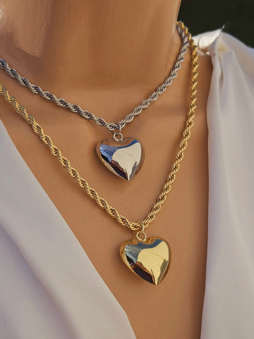 18k gold plated heart necklaces