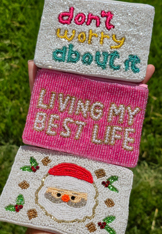 Fashion seed beads coin purse
