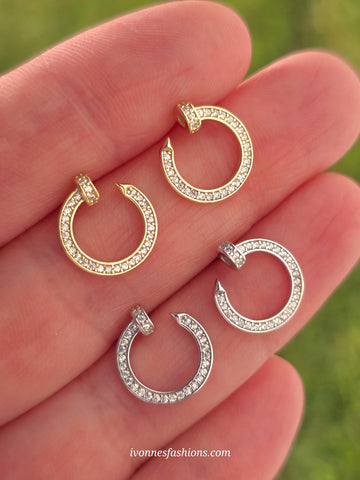 .925 Sterling silver nail stud earrings