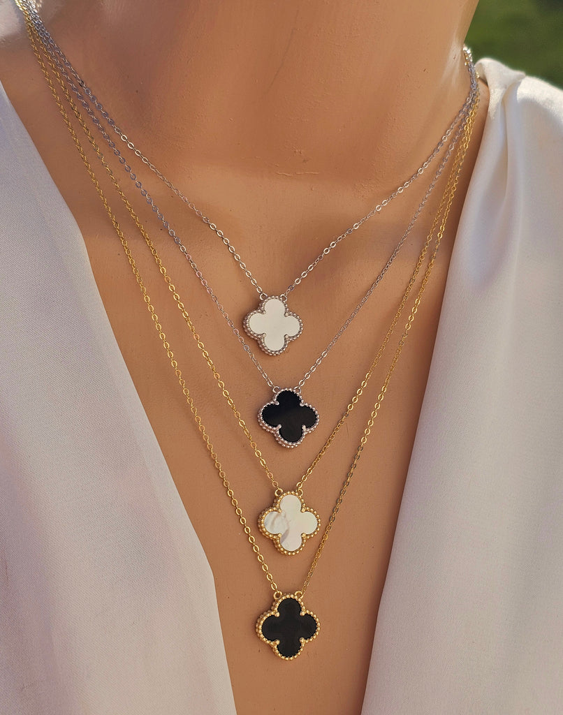 .925 Sterling silver clover necklaces