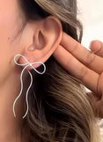 .925 Sterling silver handmade bow earrings