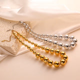 18k gold plated balls necklace