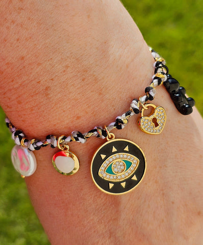 18k gold plated evil eye bracelets