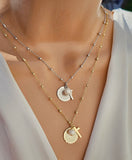 .925 sterling silver padre nuestro and cross necklace