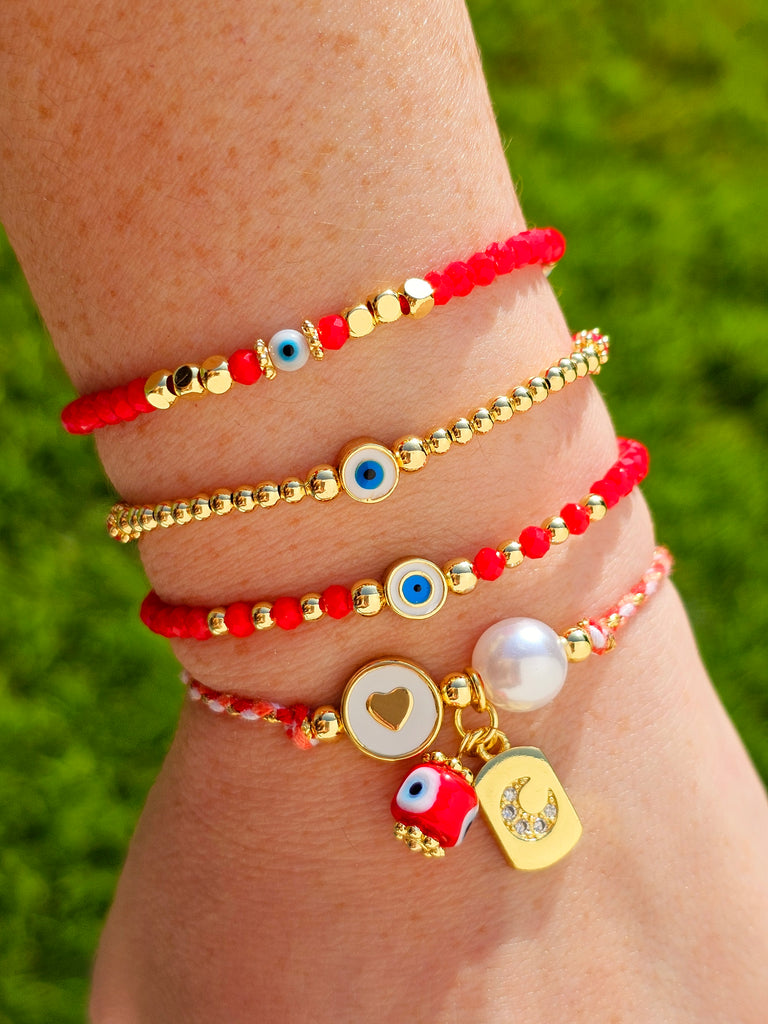 18k gold plated evil eye red bracelets