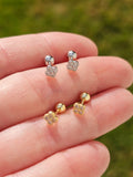 .925 sterling silver CZ clover earrings