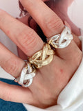 18k gold plated braided minimalist rings