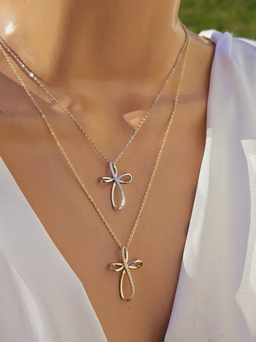 .925 Sterling silver cross necklaces