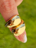 18k gold plated double drop ring