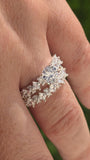 .925 sterling silver baguette CZ bridal Set rings