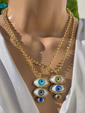 18k gold plated evil eye necklaces