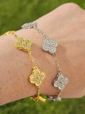 18k gold plated CZ clover bracelets