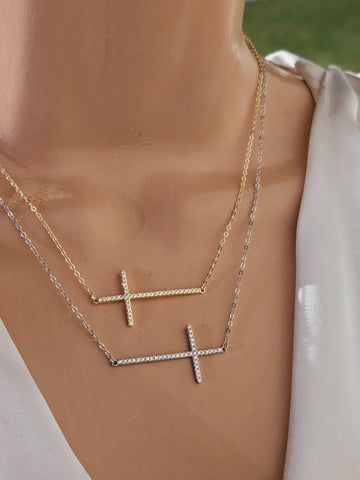.925 Sterling silver cross necklaces