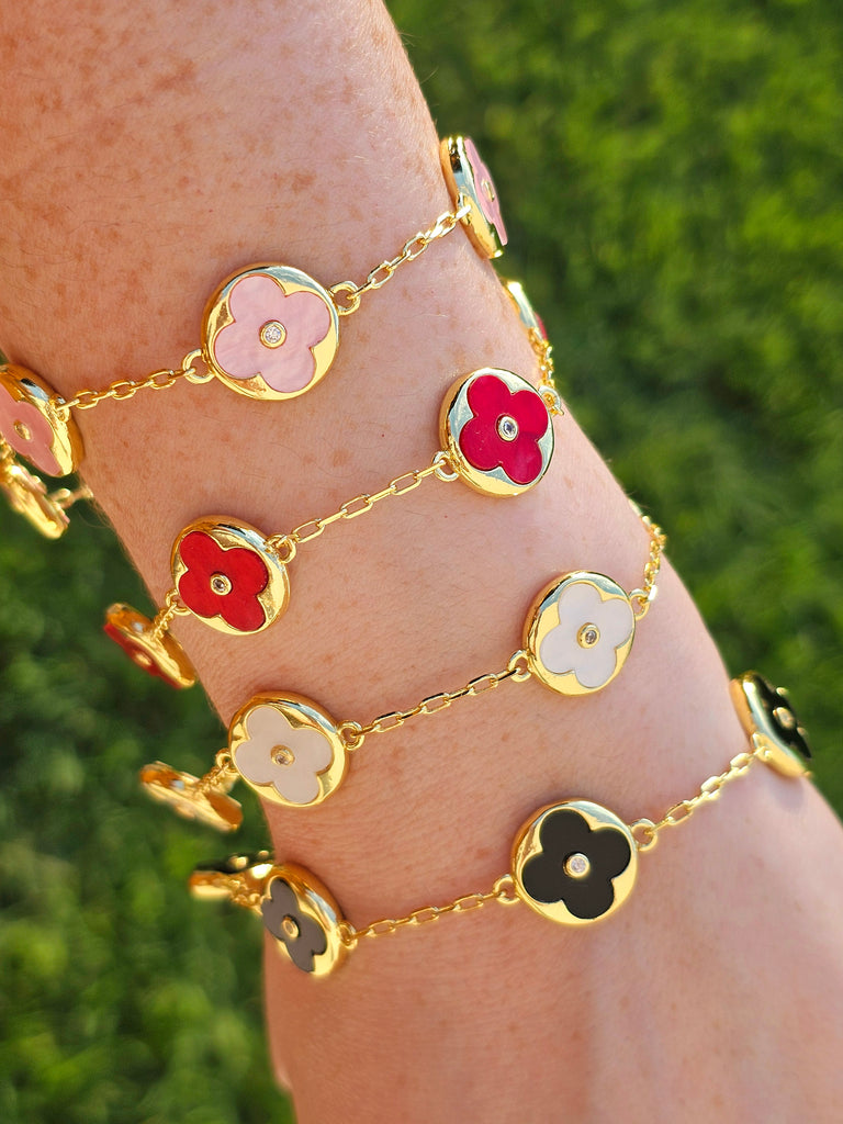 18k gold plated clover bracelets