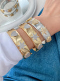 18k gold plated stars and heart bangle bracelets