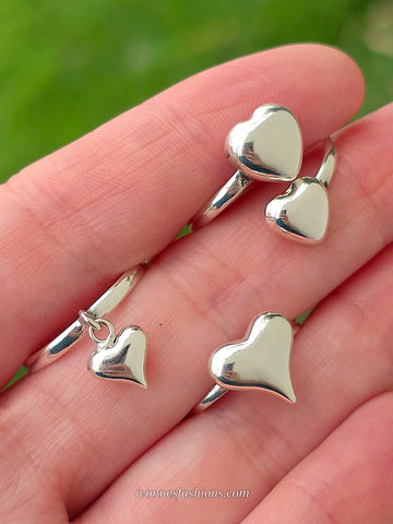 .925 sterling silver minimalist heart ring