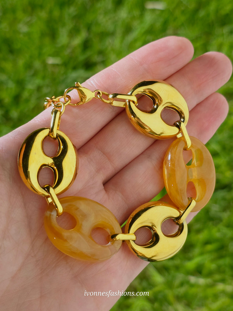 18k gold plated chunky chain  bracelet