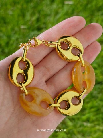 18k gold plated chunky chain  bracelet