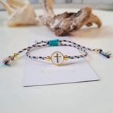 18k gold plated cross and heart bracelets