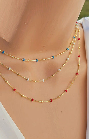.925 sterling silver color beads necklace