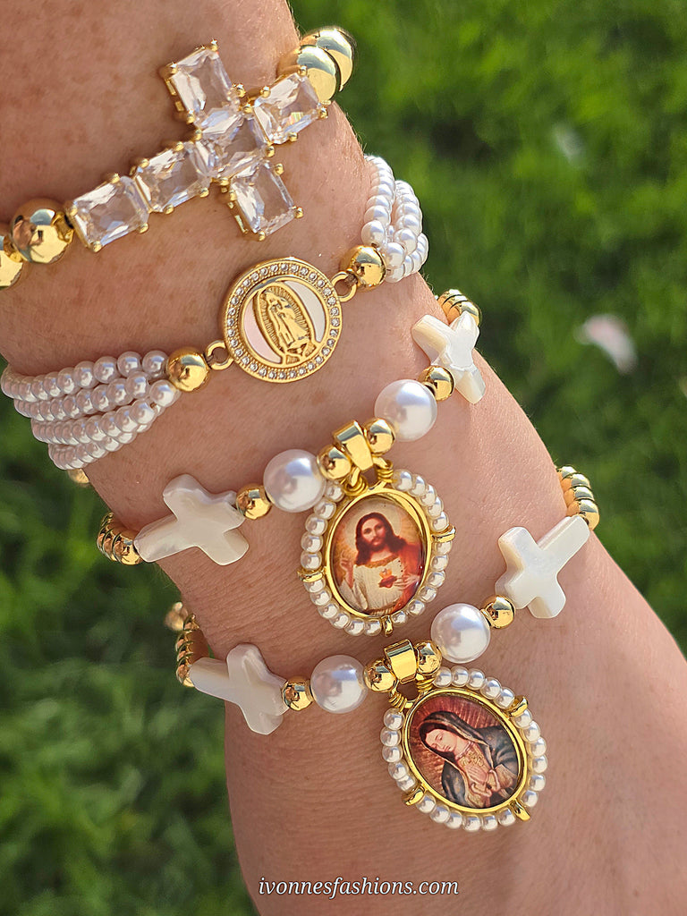 18k gold plated religious adjustable bracelets