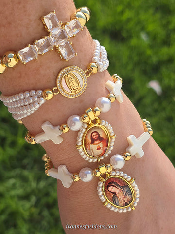 18k gold plated religious adjustable bracelets