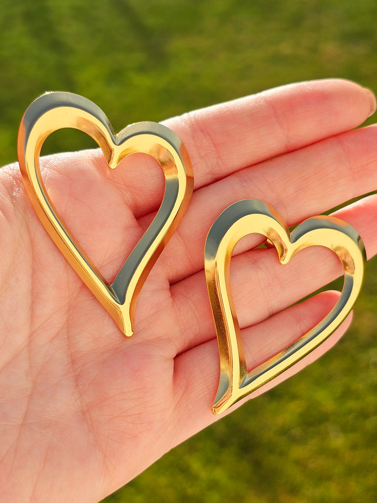 Stainless steel heart earrings