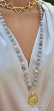 18k gold plated 16in hearts and 36in color heart necklace